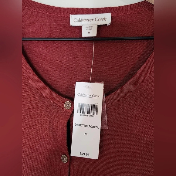 Coldwater Creek Terracotta Long‎ Sleeve Cardigan Set Women's M/L - Picture 8 of 11